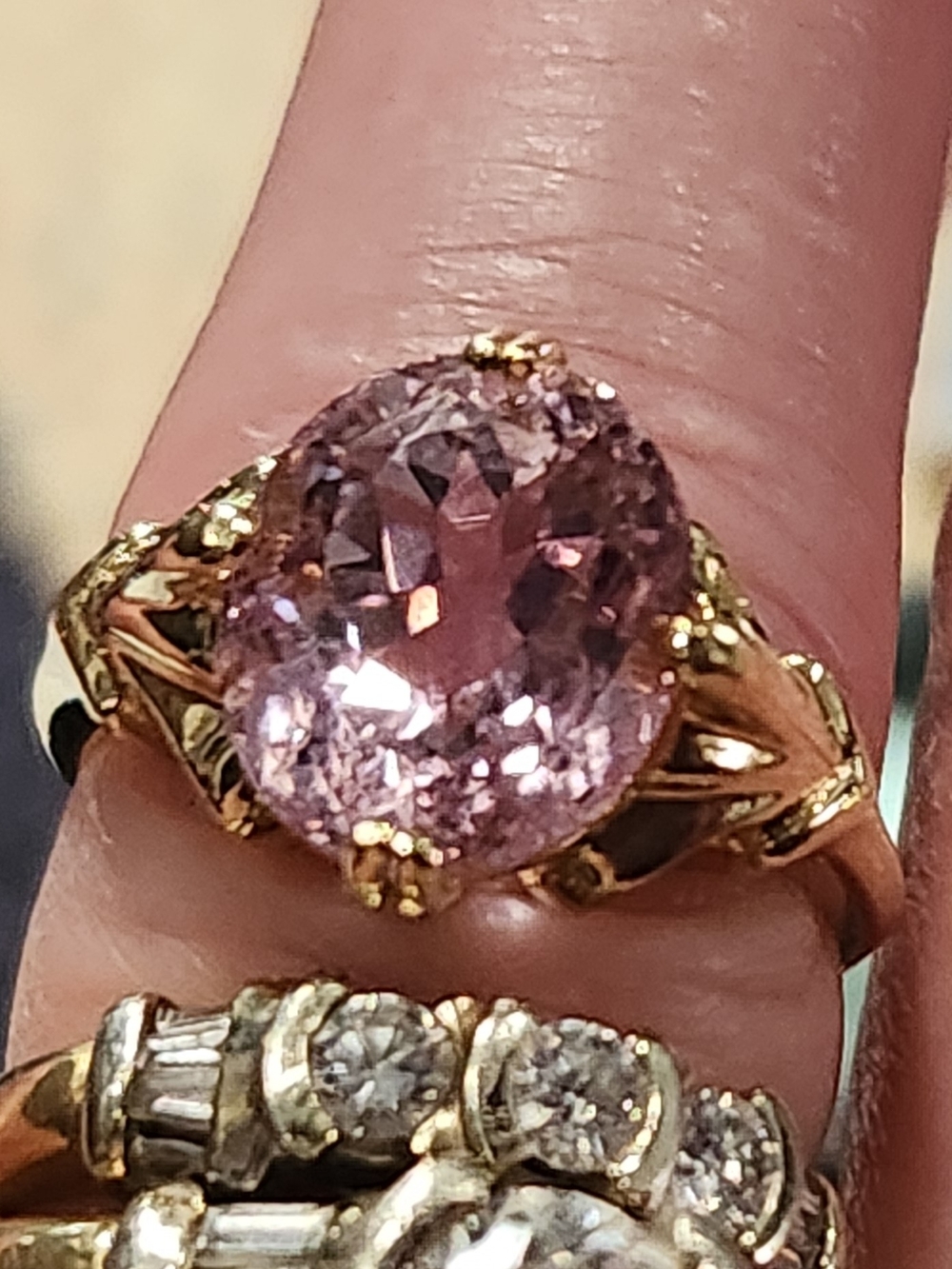 Either Pink Amathest(rose De France), Or Kunzite, Sry Not Sure, Set In 14Kt Yell